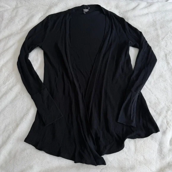 Bobi Black Cardigan Waffle Size Medium - Picture 1 of 6